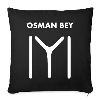 Osman Bey Ertugrul Kayi Drapeau Empire Ottoman Turquie - Housse de coussin décorative 45 x 45 cm - noir - Devant