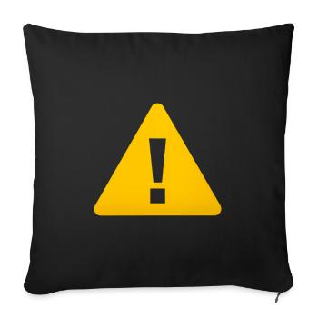 Avertissement cadeau avec icône jaune - Housse de coussin décorative 45 x 45 cm - noir - Devant