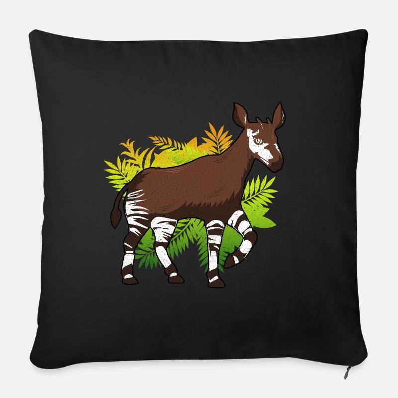 Okapi - Sofakissenbezug 45 x 45 cm - Schwarz