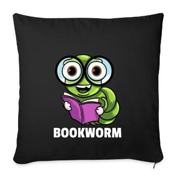 Book Reading Books Learning Bookish Gift - Sofa pillowcase 17,3'' x 17,3'' (45 x 45 cm) - black - Front