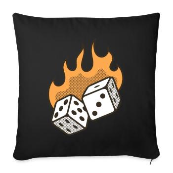 Würfel und Flamen - Sofakissenbezug 45 x 45 cm - Schwarz - Vorne