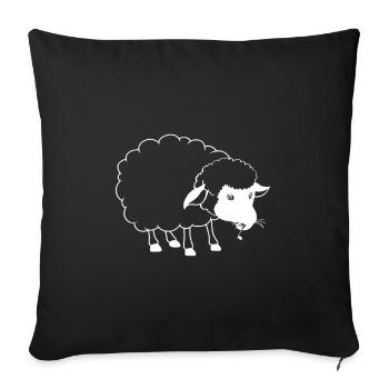 Mouton noir - Housse de coussin décorative 45 x 45 cm - noir - Devant