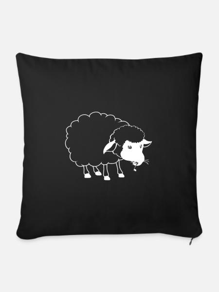 Schwarzes Schaf - Sofakissenbezug 45 x 45 cm - Schwarz