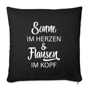 Sun In the Heart & Fleas In the Head - Sofa pillowcase 17,3'' x 17,3'' (45 x 45 cm) - black - Front