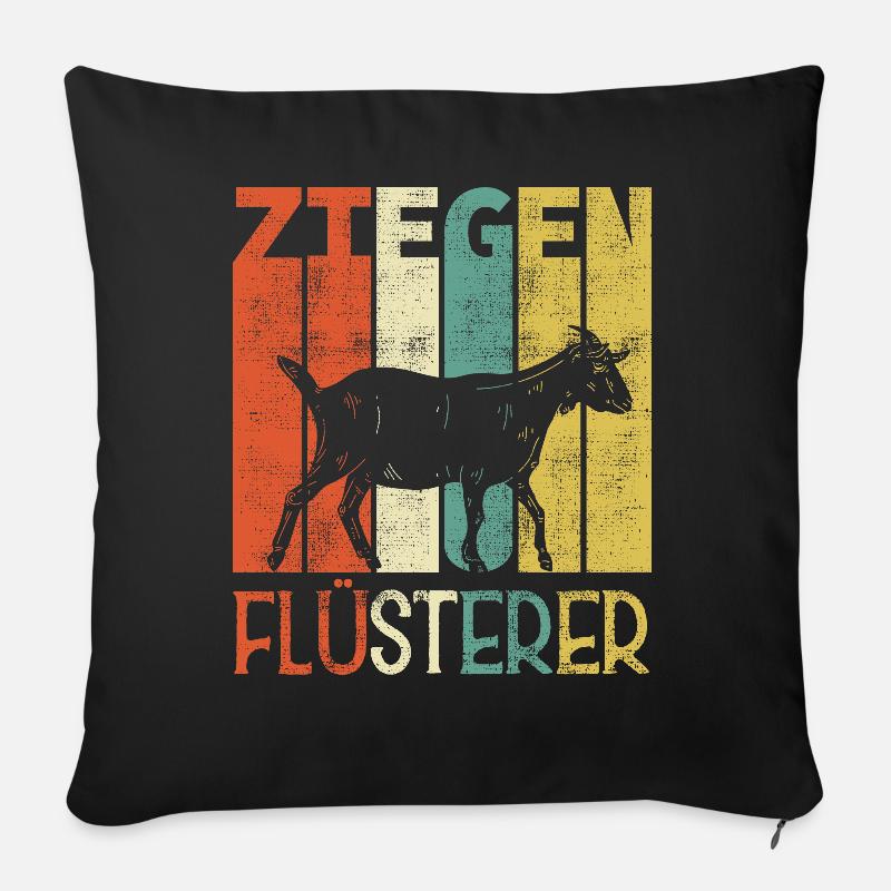 Ziegen Flüsterer Lustiges Landwirt Bauer Ziege - Sofakissenbezug 45 x 45 cm - Schwarz