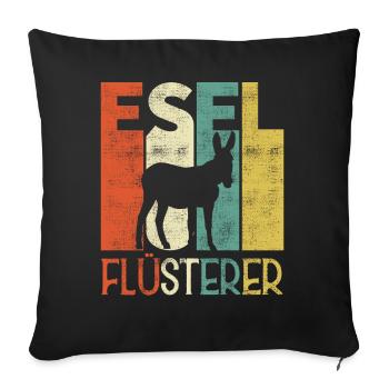 Retro Esel Flüsterer Besitzer - Sofakissenbezug 45 x 45 cm - Schwarz - Vorne
