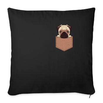 Mops - Sofakissenbezug 45 x 45 cm - Schwarz - Vorne
