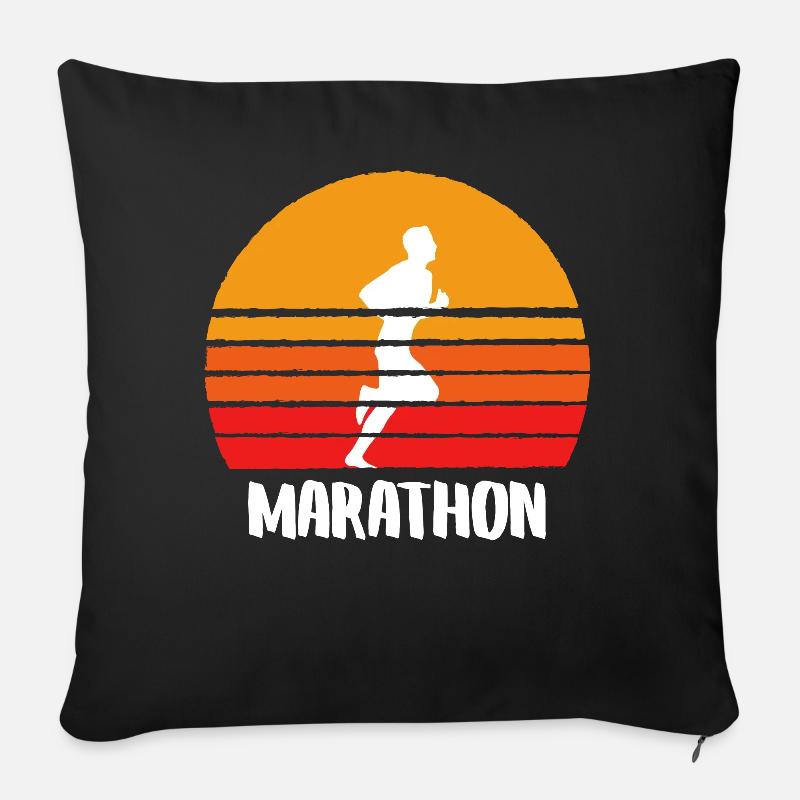 Marathon Sunset - Sofakissenbezug 45 x 45 cm - Schwarz