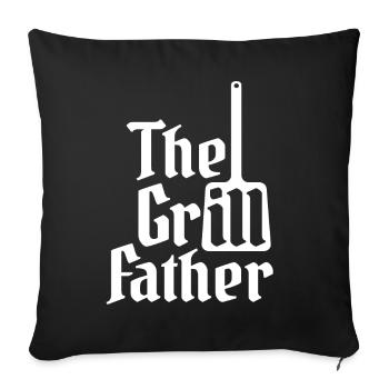 The Grillfather Barbeque Grillmeister Koch BBQ - Sofakissenbezug 45 x 45 cm - Schwarz - Vorne