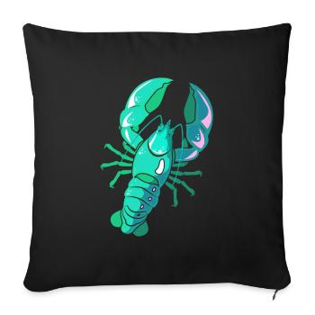 Homard Crevette Languste Cancer Fruits de mer - Housse de coussin décorative 45 x 45 cm - noir - Devant