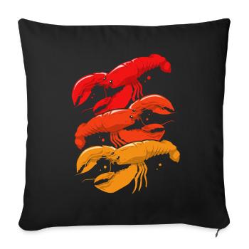Homard Crevette Languste Cancer Fruits de mer - Housse de coussin décorative 45 x 45 cm - noir - Devant