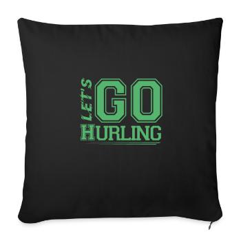 Équipe irlandaise de sport Hurling Camogie Hurler - Housse de coussin décorative 45 x 45 cm - noir - Devant