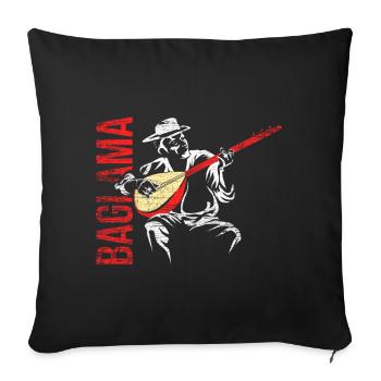 Baglama Geschenk - Sofakissenbezug 45 x 45 cm - Schwarz - Vorne