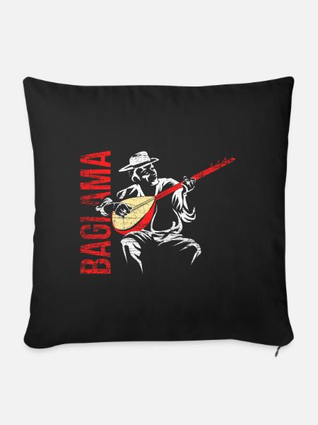 Baglama Geschenk - Sofakissenbezug 45 x 45 cm - Schwarz