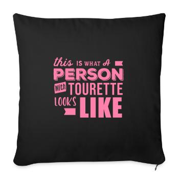 Tourette Tourette Tourette Tourette - Sofa pillowcase 17,3'' x 17,3'' (45 x 45 cm) - black - Front