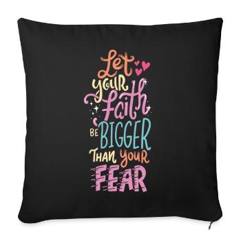 Christliches Zitat - Sofakissenbezug 45 x 45 cm - Schwarz - Vorne