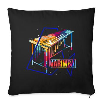 Marimba polygon - Sofa pillowcase 17,3'' x 17,3'' (45 x 45 cm) - black - Front