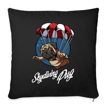 Parachutist - Sofa pillowcase 17,3'' x 17,3'' (45 x 45 cm) - black - Front