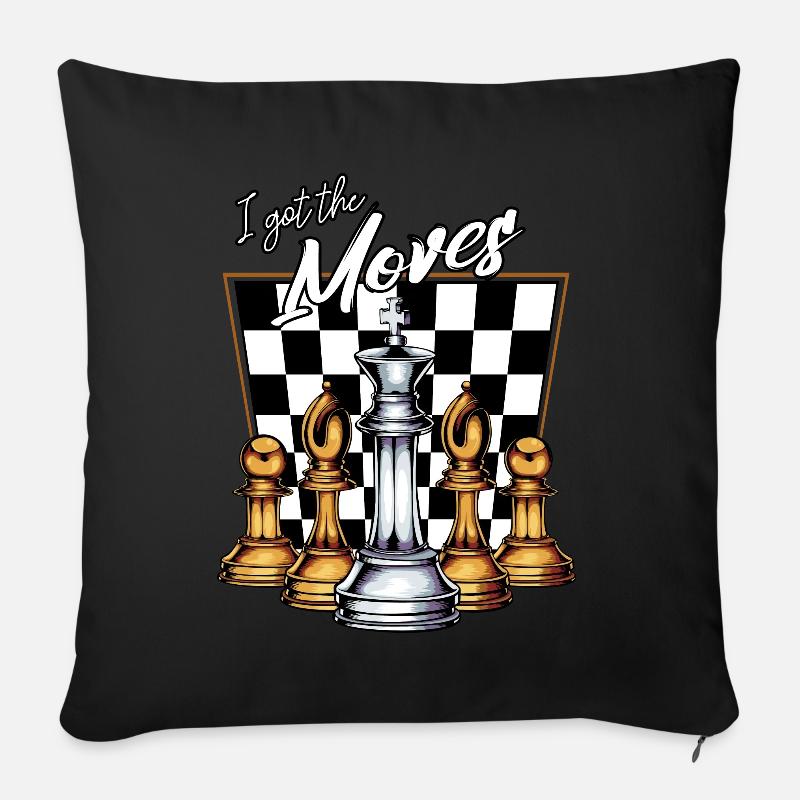 Schach Lustige Sprüche Cool Wortspiel Geschenkidee - Sofakissenbezug 45 x 45 cm - Schwarz