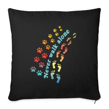 Doggie dog leash dog lover animal gift - Sofa pillowcase 17,3'' x 17,3'' (45 x 45 cm) - black - Front