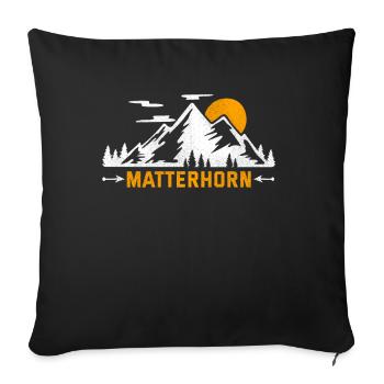 Matterhorn Zermatt Switzerland Tourist mountains - Sofa pillowcase 17,3'' x 17,3'' (45 x 45 cm) - black - Front
