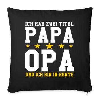 Papa retraite pensionné retraite pensionné retraite - Housse de coussin décorative 45 x 45 cm - noir - Devant