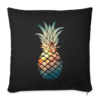 Hawaiian pineapple - Sofa pillowcase 17,3'' x 17,3'' (45 x 45 cm) - black - Front