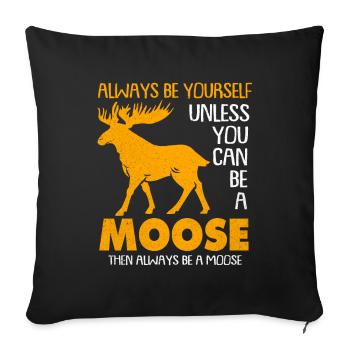 Elk - Sofa pillowcase 17,3'' x 17,3'' (45 x 45 cm) - black - Front