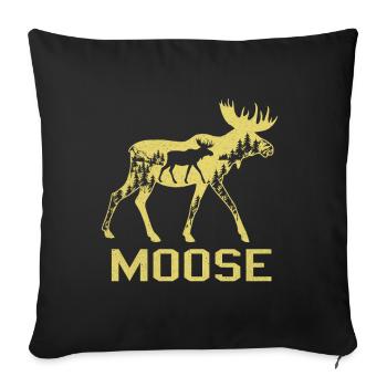 Elk - Sofa pillowcase 17,3'' x 17,3'' (45 x 45 cm) - black - Front