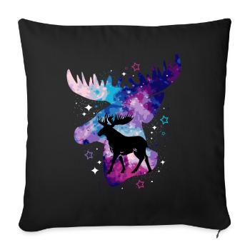 Elk Moose Deer Antler Reindeer Deer Gift - Sofa pillowcase 17,3'' x 17,3'' (45 x 45 cm) - black - Front