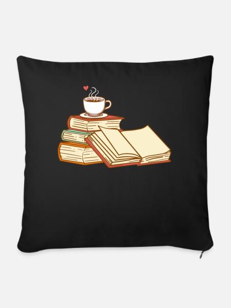 Bücherwurm - Sofakissenbezug 45 x 45 cm - Schwarz