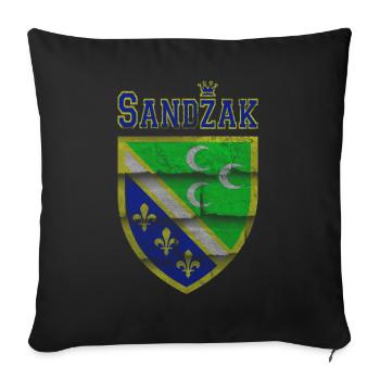 Sandzak man Sandzaklija Born, sandzak flag - Sofa pillowcase 17,3'' x 17,3'' (45 x 45 cm) - black - Front