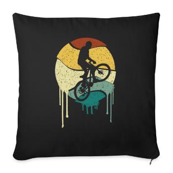 Biker Bicycle Jersey E Bike Mountain Bike MTB Shirt - Sofa pillowcase 17,3'' x 17,3'' (45 x 45 cm) - black - Front