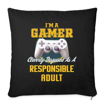 Je suis le joueur - Housse de coussin décorative 45 x 45 cm - noir - Devant