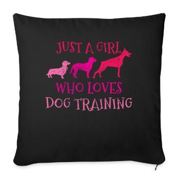 dog trainer - Sofa pillowcase 17,3'' x 17,3'' (45 x 45 cm) - black - Front