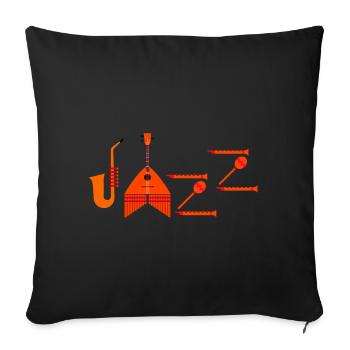 Instruments de musique Jazz Clef - Housse de coussin décorative 45 x 45 cm - noir - Devant