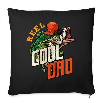Reel Cool Dad | Angler father pun game gift - Sofa pillowcase 17,3'' x 17,3'' (45 x 45 cm) - black - Front