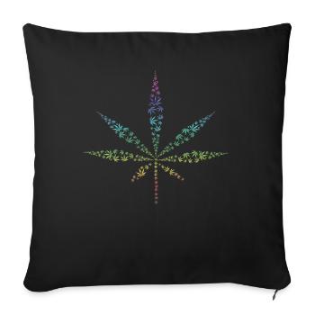 Cannabis Hemp - Sofa pillowcase 17,3'' x 17,3'' (45 x 45 cm) - black - Front