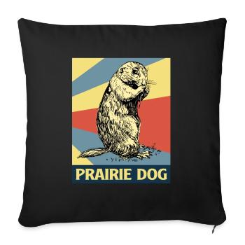 Erdhörnchen Präriehund Murmeltier Prärie Nagetier - Sofakissenbezug 45 x 45 cm - Schwarz - Vorne