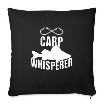 Drôle de pêche à la carpe Cadeau de poisson d'eau - Housse de coussin décorative 45 x 45 cm - noir - Devant