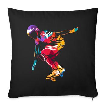 Polygone Waveboarden - Housse de coussin décorative 45 x 45 cm - noir - Devant