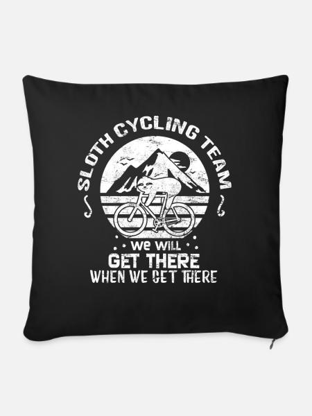 Radfahren Faulheit - Sofakissenbezug 45 x 45 cm - Schwarz