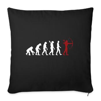 Evolution du tir à l'arc - Housse de coussin décorative 45 x 45 cm - noir - Devant