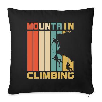 Cadeau rétro d'escalade - Housse de coussin décorative 45 x 45 cm - noir - Devant