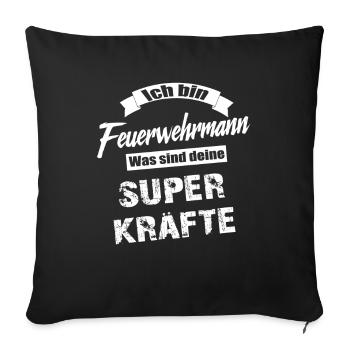 firefighter - Sofa pillowcase 17,3'' x 17,3'' (45 x 45 cm) - black - Front