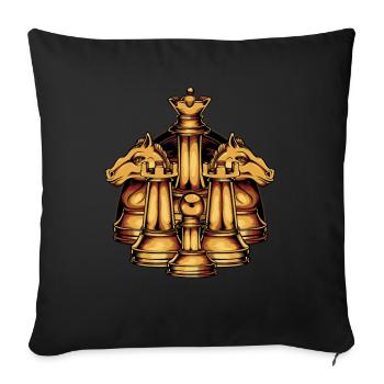Pièces d'échecs cool - Housse de coussin décorative 45 x 45 cm - noir - Devant