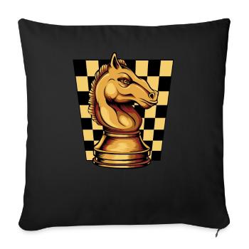 Pièce d'échecs Springer Chessboard - Housse de coussin décorative 45 x 45 cm - noir - Devant