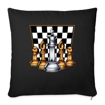 Échiquier King Lady Runner Tower Springer Bauer - Housse de coussin décorative 45 x 45 cm - noir - Devant