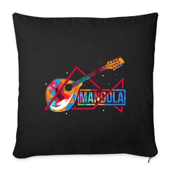 Mandola Polygon - Sofakissenbezug 45 x 45 cm - Schwarz - Vorne