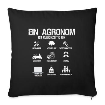 Funny agronomist farmer farmer tractor gift - Sofa pillowcase 17,3'' x 17,3'' (45 x 45 cm) - black - Front